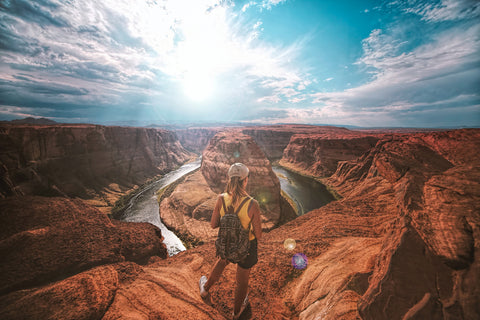 a girl enjoying beautiful landscape