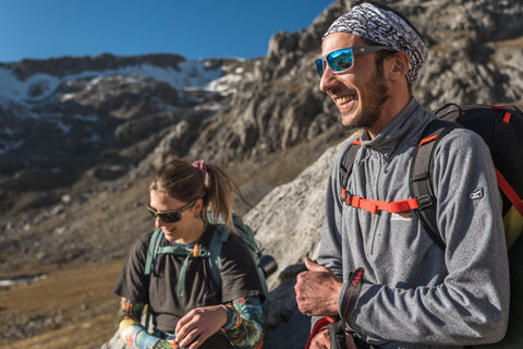 friends hiking having fun