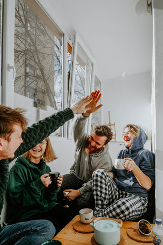 friends joking and laughing